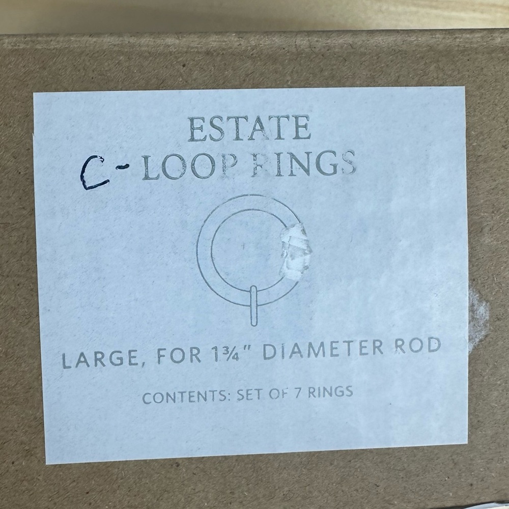NWB Restoration Hardware Estate C-Loop Drapery Rings Large Bronze set of 7 - Picture 8 of 8
